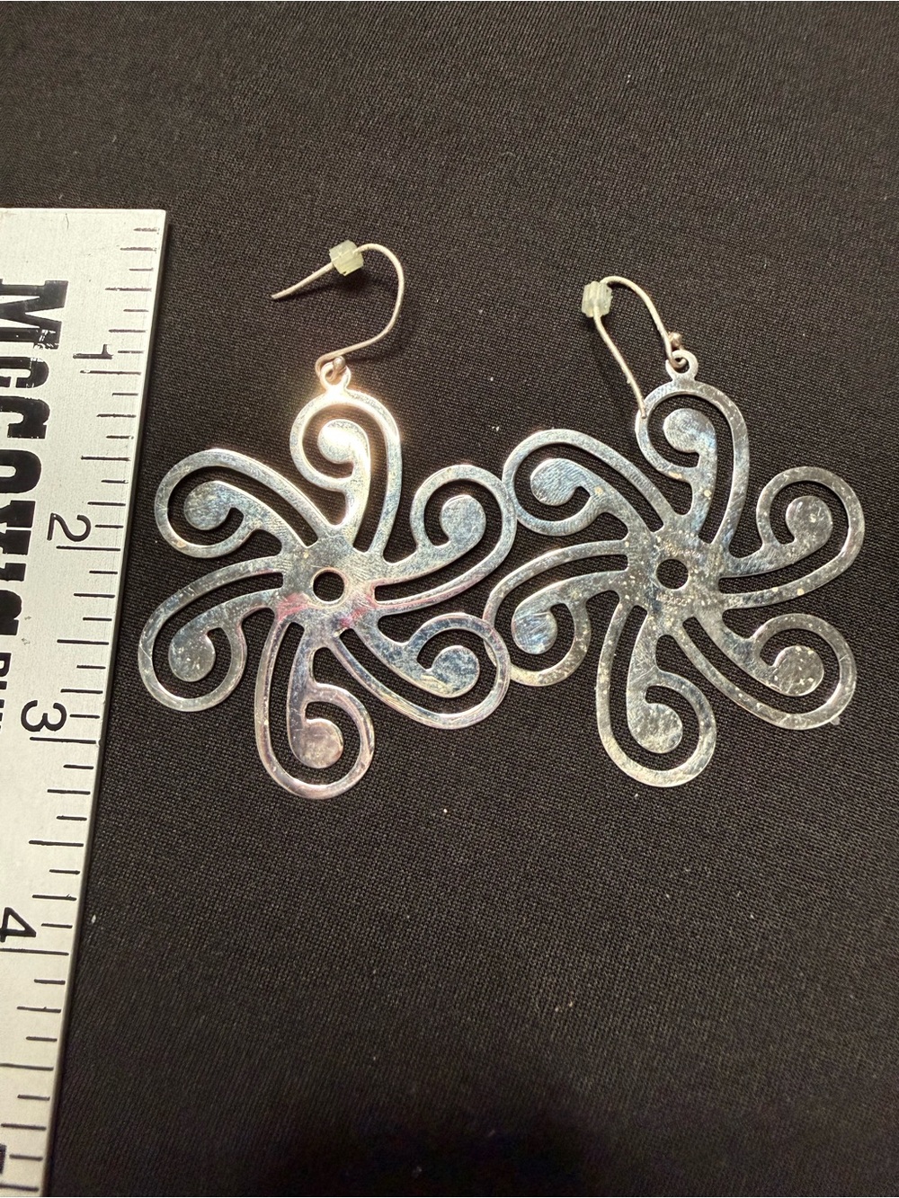 Silpada Sterling Silver 925 Flower Dangle Earrings Hook Closure Signed